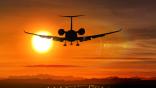 silhouette of a business jet