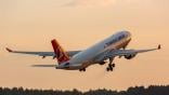 Turkish airlines cargo plane taking off