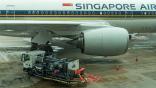 Singapore Airlines fueling at Changi Airport