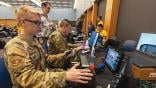 Air Force cadets at computers
