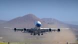 global airlines a380 taking off Mojave desert