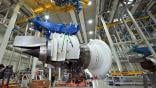 A Rolls-Royce Trent 1000 engine for the Boeing 787 is transported in the test stand at N3 Engine Overhaul Services
