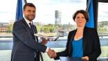 EASA's Florian Guillermet and Airbus' Isabelle Bloy