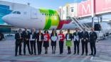 officials at Florianópolis route opening ceremony