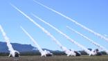 Australian and US HIMARS rockets are launxhed during the Firepower Demonstration as part of the joint military exercise, Talisman Sabre 2025 at the Shoalwater Bay Training Area near Rockhampton
