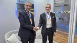 Arwa Alalim, Chairman of Alnimr Alarabi Holding  pictured with Gianni Lettieri, Chairman and CEO of Atitech at MRO Europe in London.