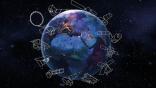 thales alenia space illustration of the earth with satellites around it