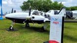 A Beechcraft Baron on display at the Sun ‘n Fun Aerospace Expo in Lakeland, Florida.