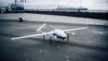 Skyports Drone Services  Caption – Skyports plans to use the Skyways V2 winged eVTOL drone to deliver goods from shore to ships under way at sea