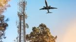 5G cell tower with airplane