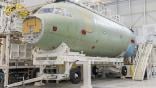 Airbus A320neo family aircraft fuselage on a production line