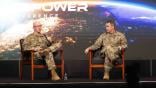 U.S. Space Force Lt. Gen. Gregory Gagnon (right) speaks with Lt. Gen. Dennis Bythewood Dec. 12, 2025, at the Space Force Association's Spacepower Conference in Orlando, Florida. Credit: Space Force Association