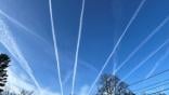 contrails in the sky