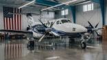king air 200 in hangar