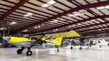 Maule small aircraft in hangar