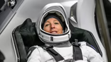 Sophie Adenot in a spaceship
