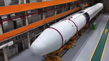 Soyuz-5 at the assembly facility at Baikonur
