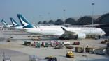 cathay pacific jets on the ground
