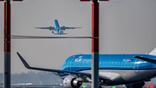 KLM flights taking off at Schiphol