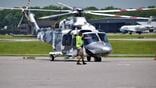 An Agusta AW139 taxis at Westchester County Airport in New York. 