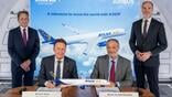 Atlas Air Worldwide and Airbus executives at signing 