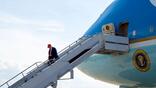 President Trump leaves the VC-25A ‘Air Force One.’ Credit: U.S. Air Force