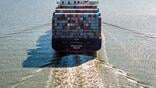 container ship on the River Thames