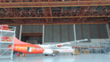 a Firefly aicraft in a hangar
