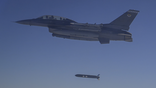 F-16D test aircraft releases a cruise missile