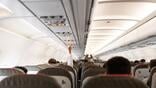 Passengers seated on an airplane