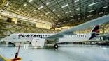 LATAM’s first Embraer E195-E2 in the manufacturer’s São José dos Campos factory.