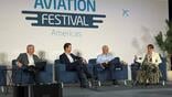 LATAM Airlines Group CEO Roberto Alvo; WestJet CEO Alexis von Hoensbroech; Breeze Airways CEO David Neeleman.