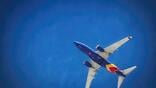 SWA plane in blue sky