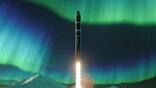 Concept art of Lockheed Next-Generation Interceptor missile launching against aurora