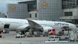 The Lufthansa aircraft at Frankfurt Airport 