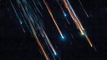 remnants of a rocket falling through space