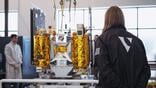 True Anomaly’s Jackal-0004 spacecraft at the company’s GravityWorks Colorado headquarters in Denver, before a May 3, 2026 launch. Credit: True Anomaly
