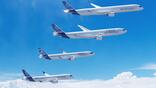 Airbus family in flight
