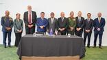 officials at malaysia/australia space JV signing ceremony