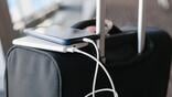 portable charger on suitcase