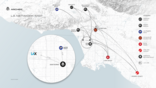 map of archer’s planned los angeles area vertiport network