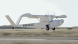 FlyOx 1 amphibious aircraft taking off