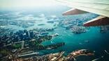 flying over Sydney