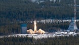 rocket launching in forested area