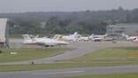 Business jets on the ramp