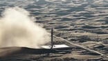 rocket launch in the desert