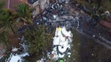 wreckage of Voepass Flight 2283 ATR 72