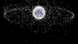 floating earth surrounded by bright dots