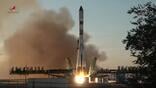 soyuz rocket launching from the baikonur cosmodrome