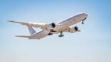 Boeing 777X test aircraft flying